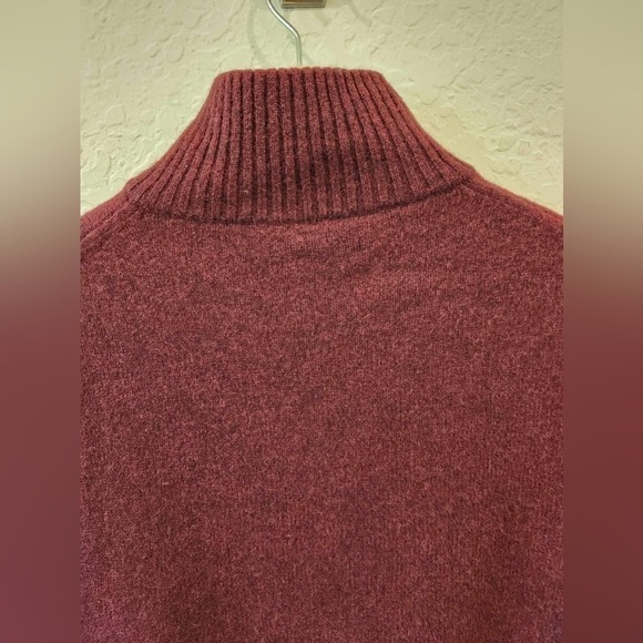 J. Crew Burgundy 100% Lambs XLT Half Zip Up Sweater - Picture 7 of 8
